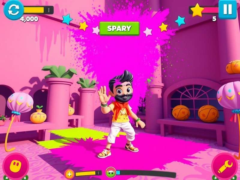 Holi Color Party gameplay showing colorful celebration